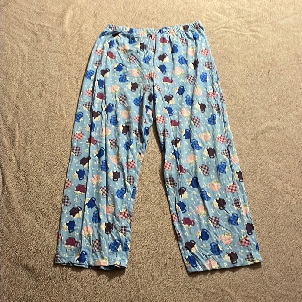 Blue Patterned Pajama Pants